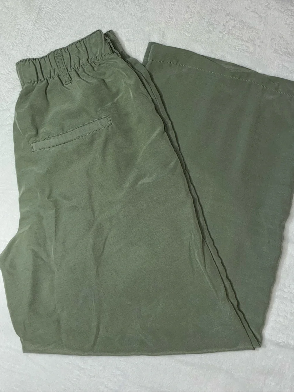 Free People High-Rise Wide Leg Pants in Sage Green